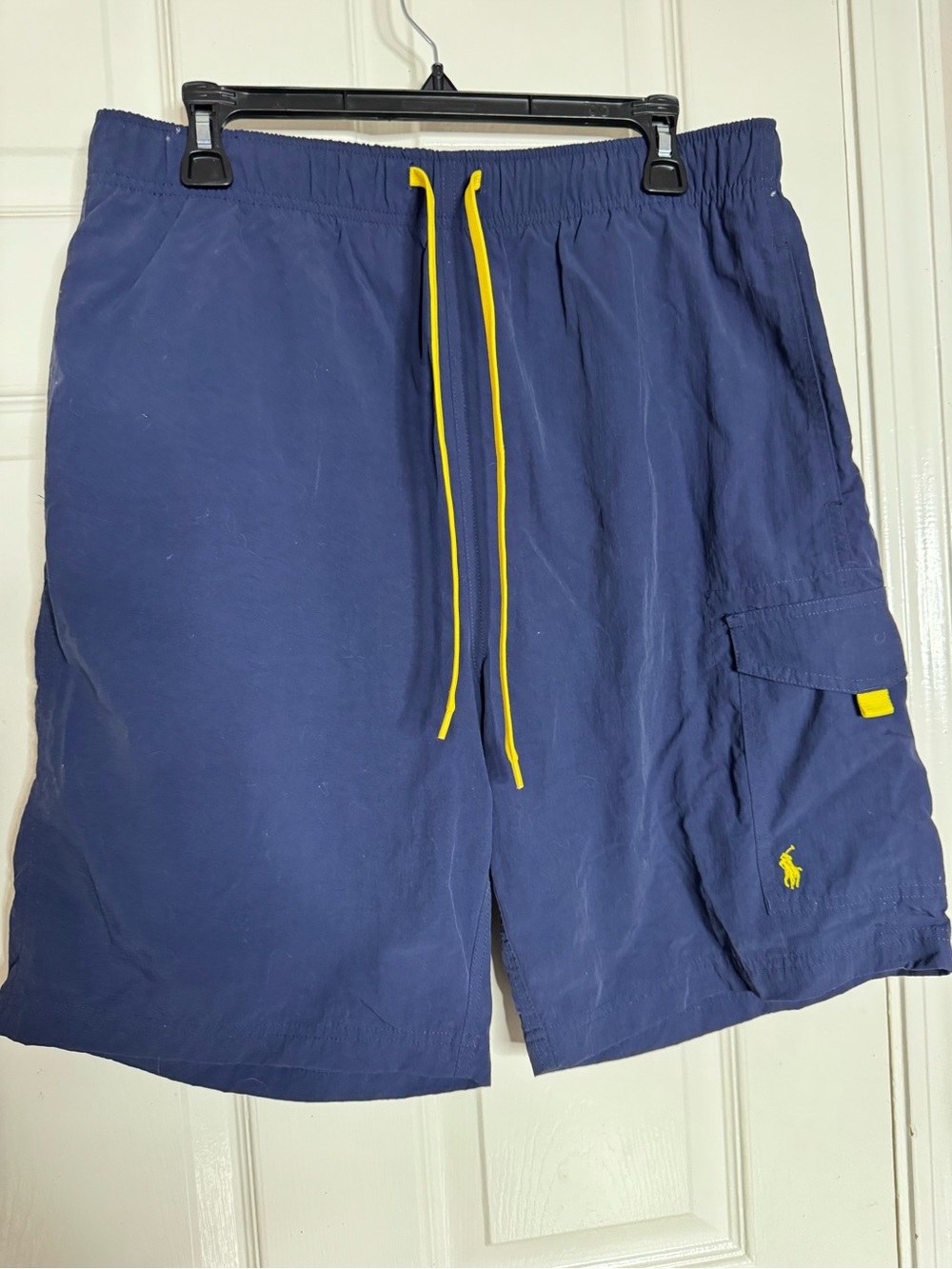 Polo by Ralph Lauren Navy Cargo Shorts with Yellow Drawcord
